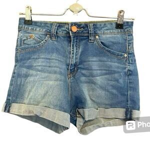 YMI Juniors Size 3 Wanna Betta Butt Cuffed Jean Shorts Blue Medium Wash Denim